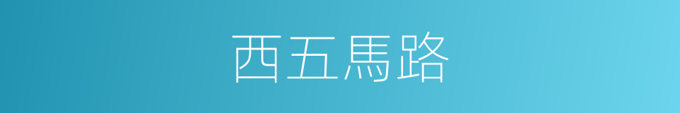 西五馬路的同義詞