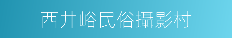 西井峪民俗攝影村的同義詞