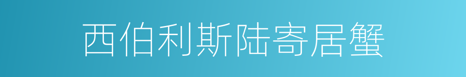 西伯利斯陆寄居蟹的同义词