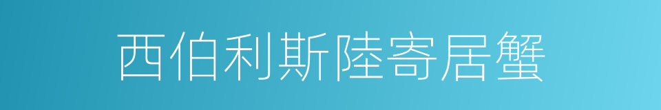 西伯利斯陸寄居蟹的同義詞