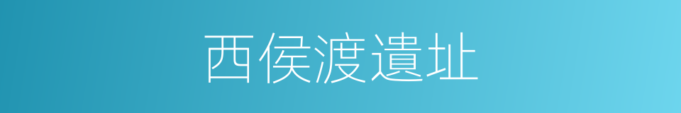 西侯渡遺址的同義詞