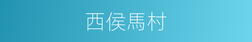 西侯馬村的同義詞