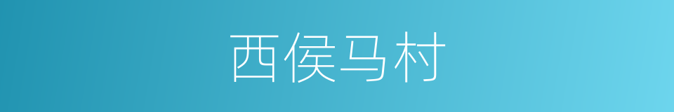 西侯马村的同义词