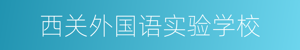 西关外国语实验学校的同义词