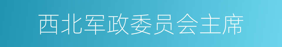 西北军政委员会主席的同义词