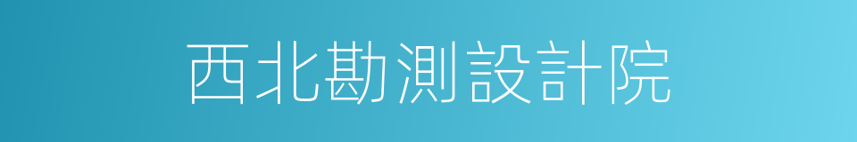 西北勘測設計院的同義詞