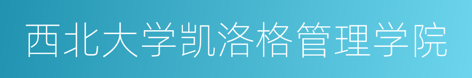 西北大学凯洛格管理学院的同义词