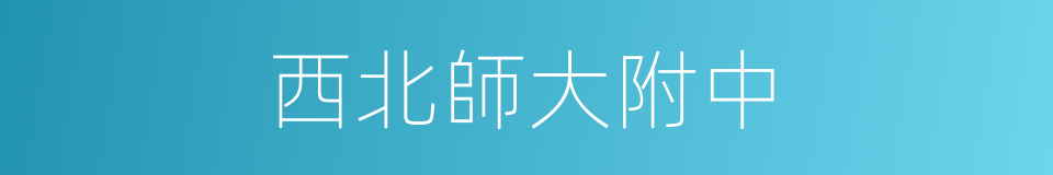 西北師大附中的同義詞