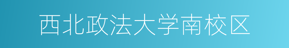 西北政法大学南校区的同义词