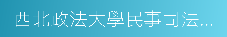 西北政法大學民事司法改革研究所的同義詞