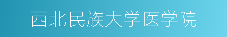 西北民族大学医学院的同义词