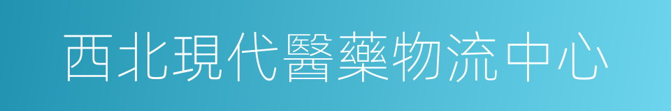 西北現代醫藥物流中心的同義詞