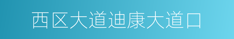 西区大道迪康大道口的同义词