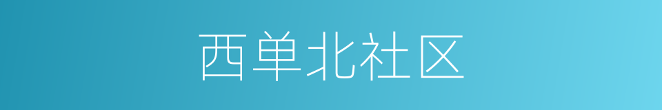 西单北社区的同义词