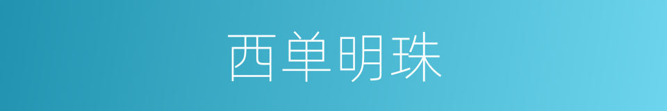 西单明珠的同义词