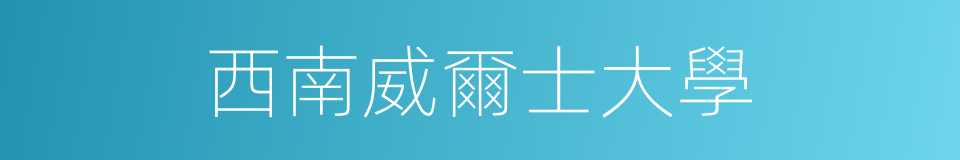 西南威爾士大學的同義詞