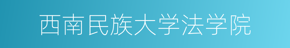 西南民族大学法学院的同义词