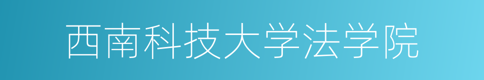 西南科技大学法学院的同义词