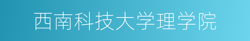 西南科技大学理学院的同义词