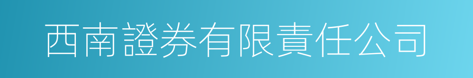 西南證券有限責任公司的同義詞