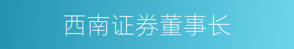 西南证券董事长的同义词