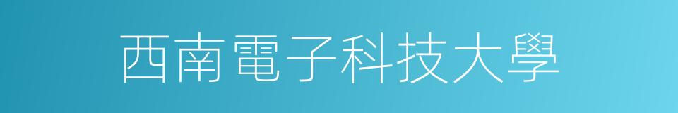 西南電子科技大學的同義詞