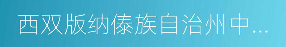 西双版纳傣族自治州中级人民法院的同义词