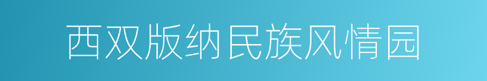 西双版纳民族风情园的同义词