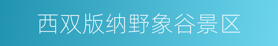 西双版纳野象谷景区的同义词