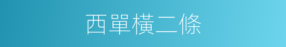 西單橫二條的同義詞