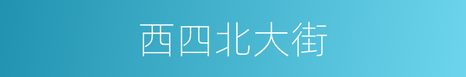 西四北大街的同义词