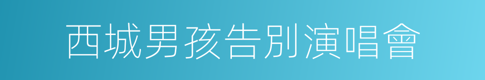 西城男孩告別演唱會的同義詞