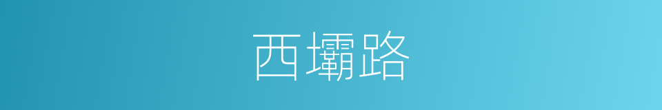 西壩路的同義詞