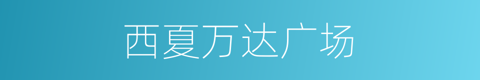 西夏万达广场的同义词