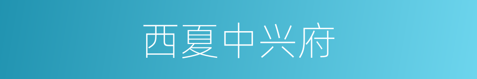 西夏中兴府的同义词