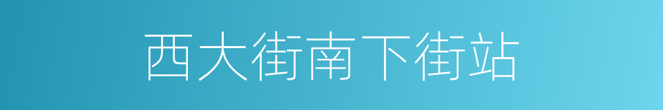 西大街南下街站的同义词