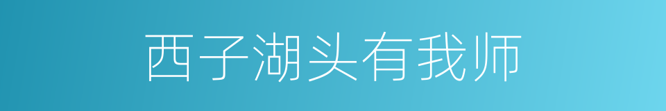 西子湖头有我师的同义词