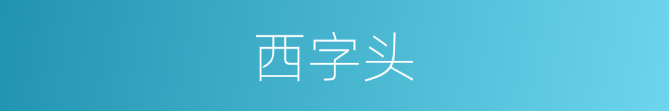 西字头的意思