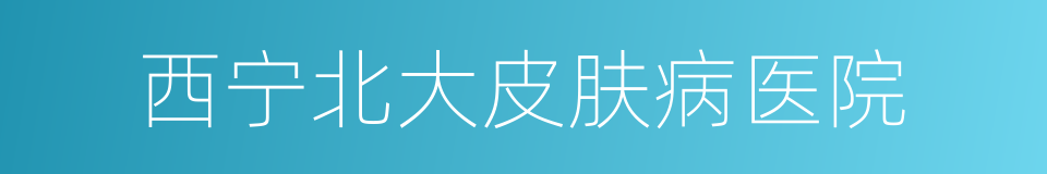 西宁北大皮肤病医院的同义词