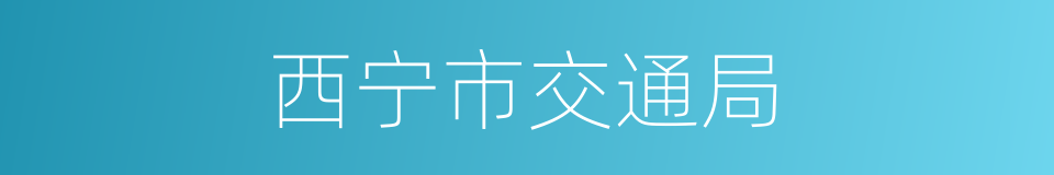 西宁市交通局的同义词