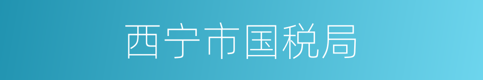 西宁市国税局的同义词