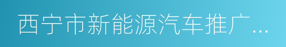 西宁市新能源汽车推广应用实施方案的同义词