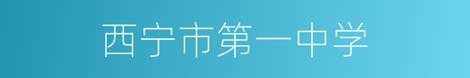 西宁市第一中学的同义词