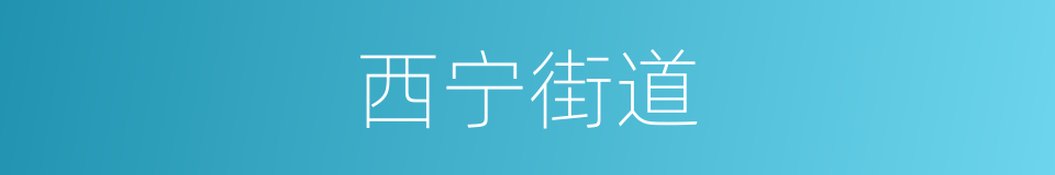 西宁街道的同义词