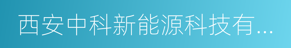 西安中科新能源科技有限公司的同义词