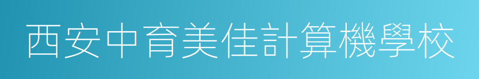 西安中育美佳計算機學校的同義詞