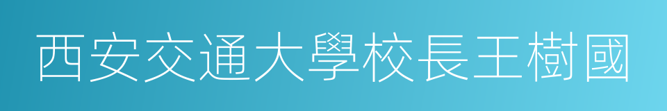 西安交通大學校長王樹國的同義詞