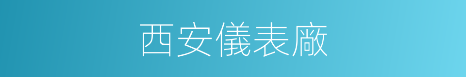 西安儀表廠的同義詞