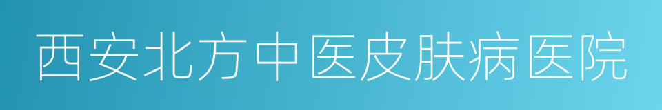 西安北方中医皮肤病医院的同义词