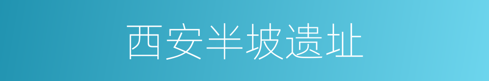 西安半坡遗址的同义词